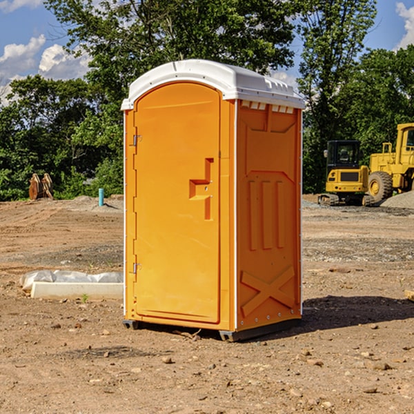 how often are the portable restrooms cleaned and serviced during a rental period in Ionia County